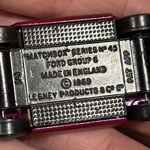 Lesney Matchbox Superfast Ford Groupe 6 No.45 Purple 1969 Made In United Kingdom - Picture 6 of 9